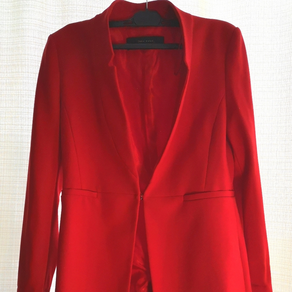 Zara Red Tailored Blazer